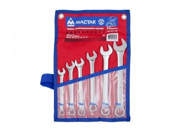 Набор комбинированных ключей, 10-19 мм, 6 предметов МАСТАК 0211-06P