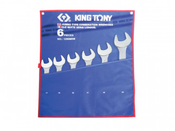 Набор комбинированных ключей, 34-50 мм, чехол из теторона, 6 предметов KING TONY 1296MRN