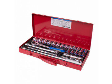 KING TONY Набор торцевых головок 1/2, шест-е, 10-32 мм, 24 пр. 4324MR